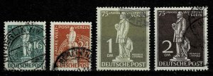 Berlin 1949, Sc.#9N36-7, 9N40-1 used, Statue of Heinrich von Stephan