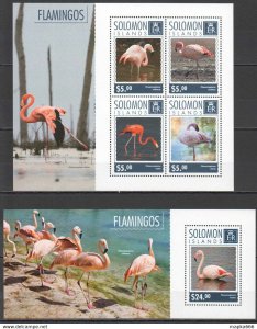 2014 Solomon Islands Birds Flamingos Fauna #2917-21 1+1 ** Ls202