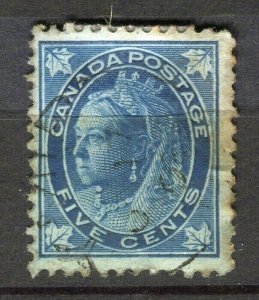 CANADA; 1897 early QV Maple Leaf issue fine used 5c. value