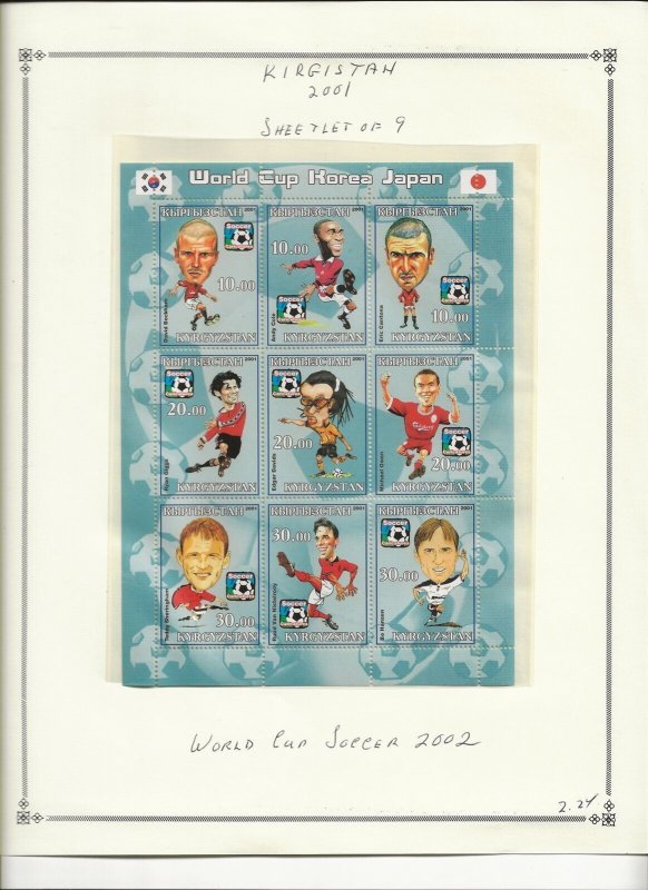 KYRGYZSTAN - NOTE AFTER SC 185 NH 3 MINISHEET of 2001 - SOCCER WORLD CUP