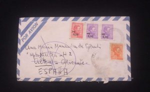C) 1972, URUGUAY, AIR MAIL COVER SENT TO SPAIN WITH MULTIPLE STAMPS ARTIGAS. XF.