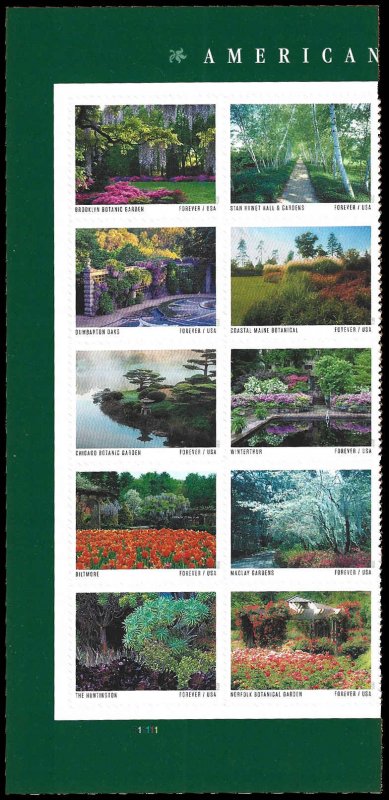 PCBstamps    US 5461/5470 PB $5.50(10x{55c})American Garden, MNH, (PB-1a)