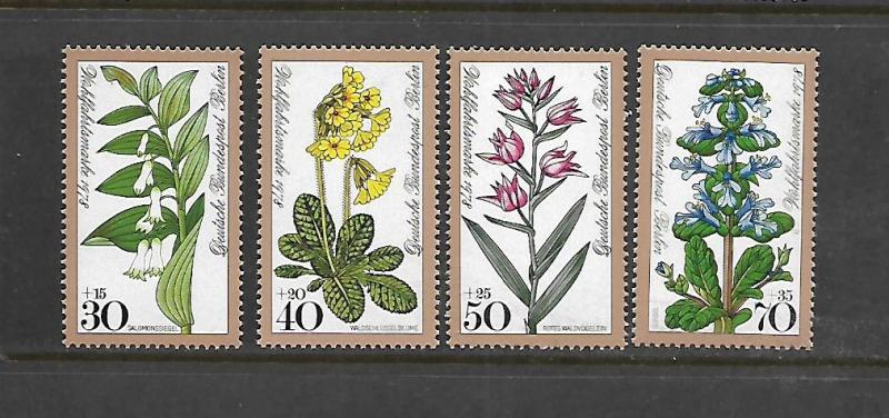 BERLIN, 9NB148-9NB151, MNH, FLOWER TYPE OF 1977