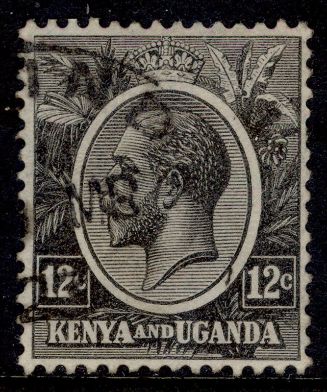 KENYA and UGANDA GV SG81, 12c jet-black, USED. Cat £38.