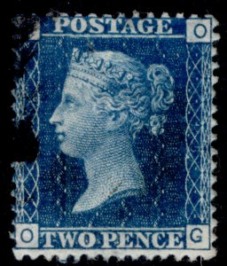 GB QV SG47, 2d dp blue plate 15, FINE USED. Cat £38. OG