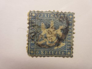 German States WURTTEMBERG Scott 37 USED ROUNDED CORNER, THIN Lot11.2 Cat $55