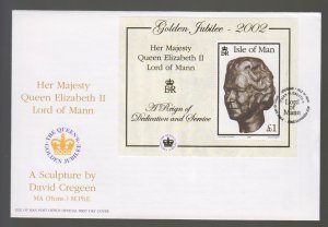 Isle of Man -  2002  Golden Jubilee, Miniature Sheet  on  FDC