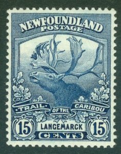 SG 139 Newfoundland 1919. 15c indigo. Fine unmounted mint CAT £32