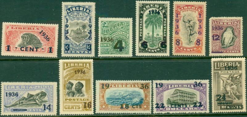 LIBERIA 248-58 MNH CV $8.75 BIN $5.00