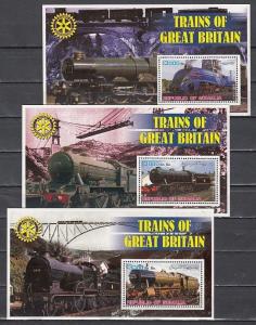 Somalia, 2002 Cinderella issue. Trains on 3 s/sheets.