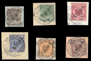 German Colonies, German Offices in China #1-6 Cat$75.50, 1898 Surcharges, set...