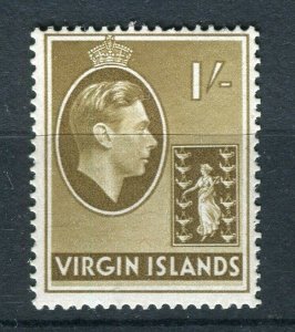 VIRGIN ISLANDS; 1938 early GVI issue fine MINT MNH unmounted 1s. value 