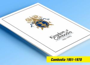 COLOR PRINTED CAMBODIA [KINGDOM] 1951-1970 STAMP ALBUM PAGES (46 illustr. pages)