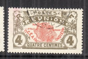 Reunion 1907 MAP TYPE Early Issue Fine Used 4c. NW-230846