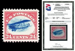Scott C3 1918 24c Jenny Airmail Mint Graded XF 90 LH with PSE CERT