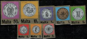 MALTA 1972 COMPLETE SET OF DECIMAL COINS  MH
