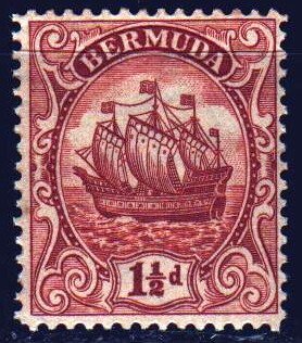 Bermuda. 1934. 72 of the series. Sailboat. MNH.