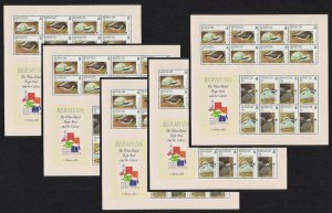 Bermuda WWF Cahow and White-tailed Tropicbird 5 Sheetlets A 2001 MNH