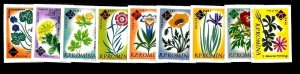 Romania Sc 1459-67 MNH Imperf Full Set of 1961 - Flowers