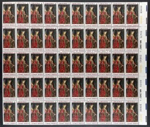 Scott 1363 ANGEL GABRIEL - Van Eyck  Sheet of 50 US 6¢ Stamps MNH 1968