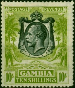 Gambia 1922 10s Sage-Green SG142 Fine MM