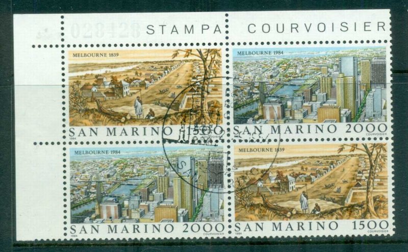 San Marino 1984 Stamp Exhibition, Melbourne Blk4 CTO