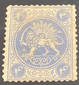Iran #12 Mint 1875 2s blue Coat of Arms
