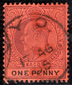 Nigeria LAGOS KEVII Stamp 1d *OYO* CDS Postmark 1905 Used {samwells}BL2WHITE37