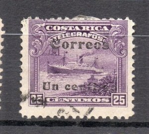 Costa Rica 1907 Early Issue Fine Used 1c. Surcharged NW-231943