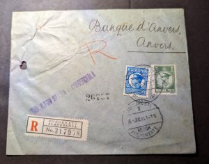 1933 Registered Romania Cover Bucharest to Anvers Belgium