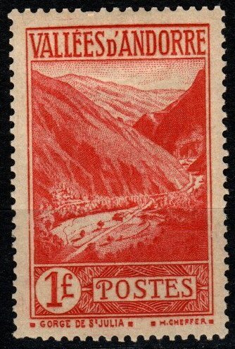 Andorra (Fr) #50 F-VF Unused  CV $31.00 (X3805)