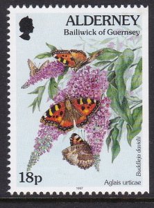 98a Alderney 1997 Flowers @ Fauna Booklet Single MNH