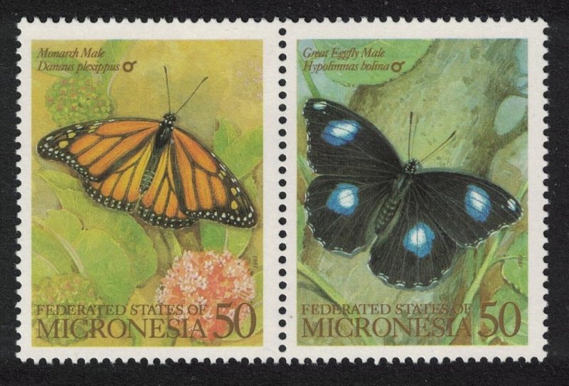 Micronesia Butterflies 2v in pairs 1993 MNH SG#335-336