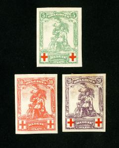 Belgium Stamps # B28-30 XF OG LH imperf very rare set of 3