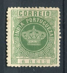 PORTUGAL; INDIA 1870s classic early Crown Type Mint hinged 6r. value