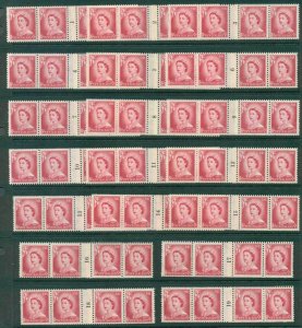 New Zealand 1954 QEII 8d Rose Carmine Coil# 1-19 (4s) MH/MUH Lot25484
