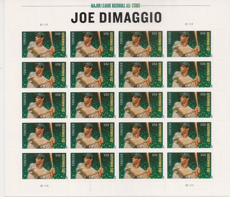 US 4697 Major League Baseball Joe Dimaggio forever sheet MNH 2012