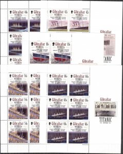 Gibraltar 2012 Cruise Ships Titanic 5 Sheets MNH**