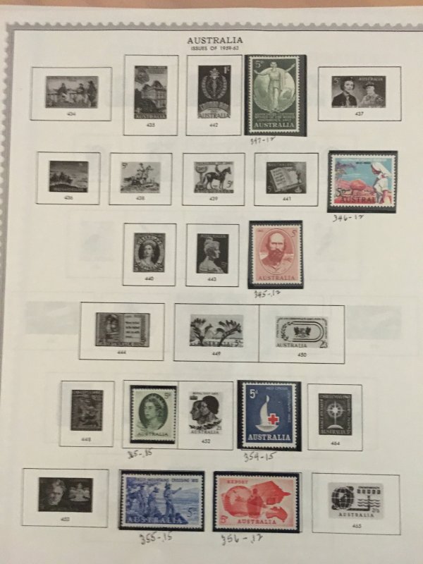 Collection of mint Australia stamps on Minkus pages