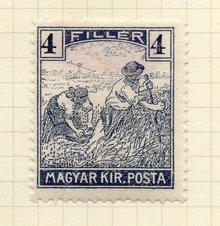 Hungary 1916-18 Issue Fine Mint Hinged 4f. Harvesters Coloured Figures 122437