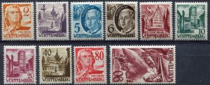 Wuertemberg  Sc.# 8N28-37 MNH