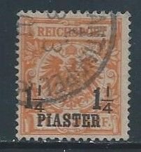 Germany Offices in Turkey #11 Used 25pf Imperial Eagle Issue Surcharged