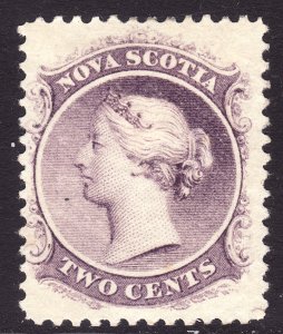 1860-63 Canada Nova Scotia Queen Victoria QV 2¢ MLMH Sc# 9a CV $15.00 Stk #3