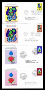 1977 UN WATER CONFERENCE 1ST DAY COVERS - NY & GENEVA - 4 EA - $4.45 (ESP#L4501)