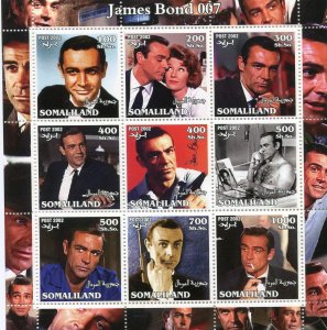 Somaliland 2002 JAMES BOND 007 Sheet Perforated Mint (NH)