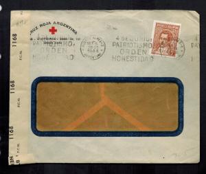 1944 Buenos Aires Argentina Censored Cover Red Cross Window Envelope