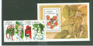 Barbuda #636-640 Mint (NH) Single (Complete Set) (Flowers)