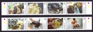 Tonga Turtles 8v strips SC#1197-1198 SALE BELOW FACE VALUE