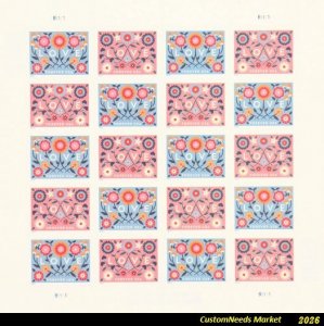 Vintage Valentine LOVE Forever Stamps Sheet of 20 (50% shipping)