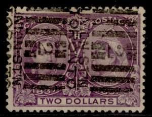 CANADA QV SG137, $2 deep violet, USED. Cat £425.